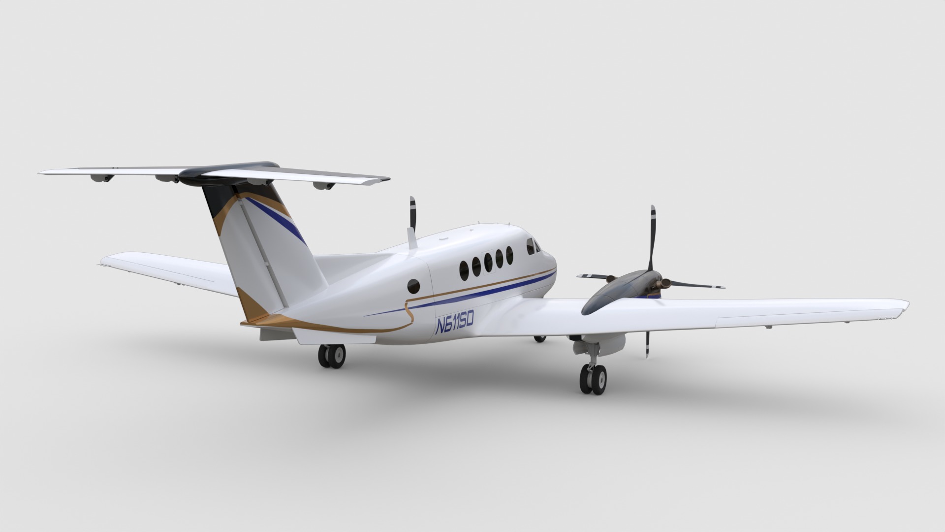 Beechcraft King Air 200 3D model_5