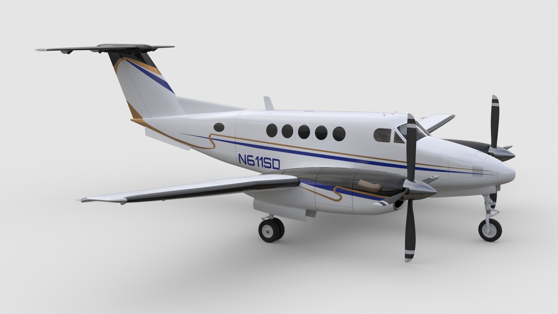 Beechcraft King Air 200 3D model_8