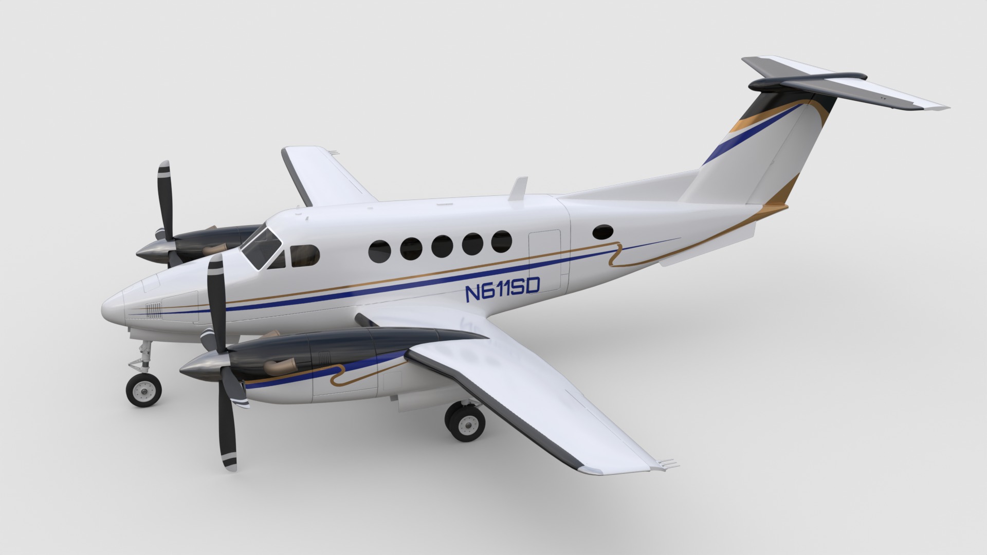 Beechcraft King Air 200 3D model_1