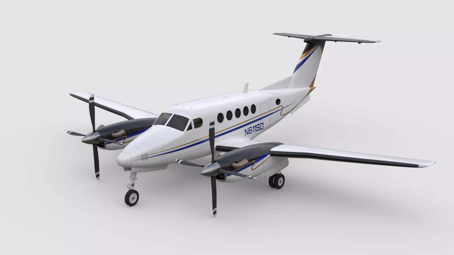 Beechcraft King Air 200 3D model_0