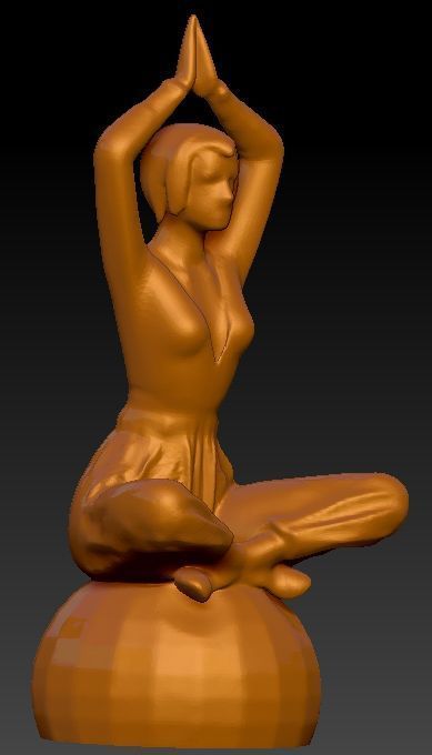 Meditative Yoga Woman 3D Model 3D print model_4