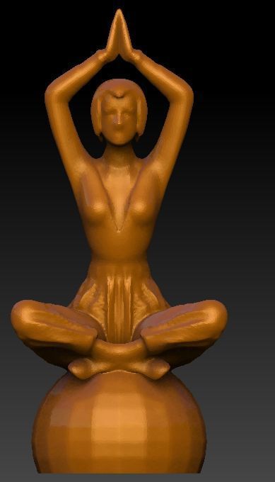 Meditative Yoga Woman 3D Model 3D print model_5