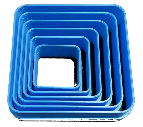 Set of 6 square cookie cutters with rounded corners