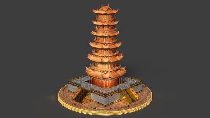 Chinese ancient tower  3D model