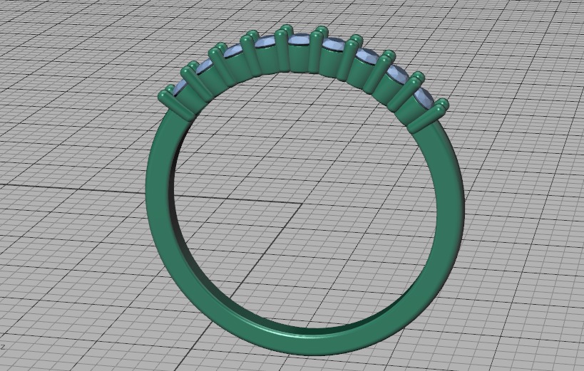 2mm 9 gems DIAMONDS ANNIVERSARY RING 3dmodel 3D print model_36