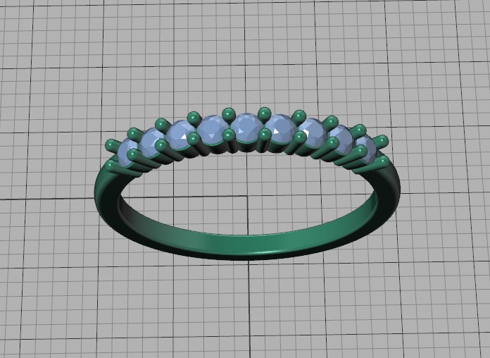 2mm 9 gems DIAMONDS ANNIVERSARY RING 3dmodel 3D print model_40