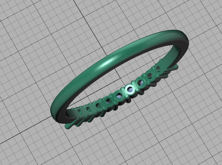 2mm 9 gems DIAMONDS ANNIVERSARY RING 3dmodel 3D print model_35