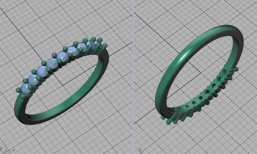 2mm 9 gems DIAMONDS ANNIVERSARY RING 3dmodel 3D print model_34