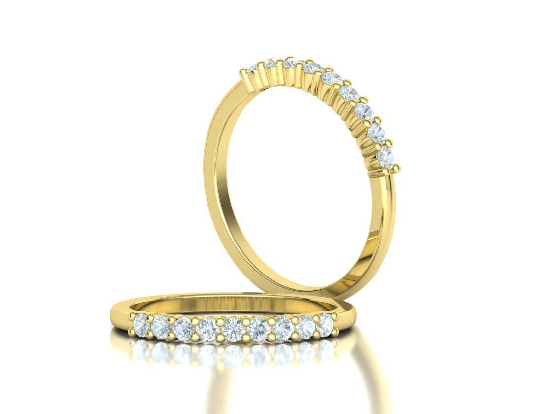2mm 9 gems DIAMONDS ANNIVERSARY RING 3dmodel 3D print model_3