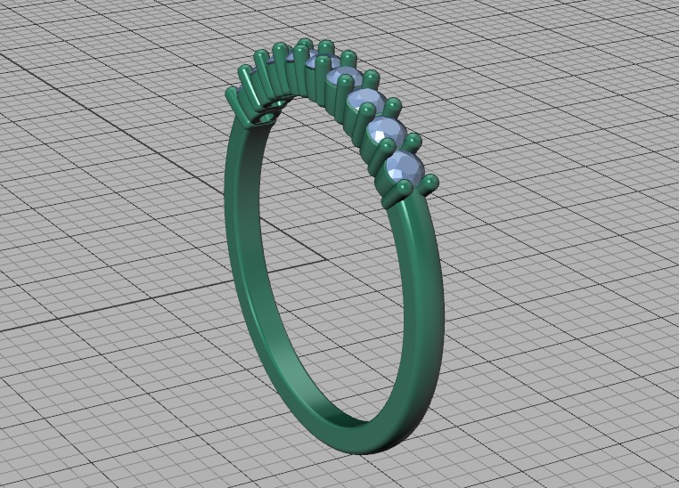 2mm 9 gems DIAMONDS ANNIVERSARY RING 3dmodel 3D print model_39