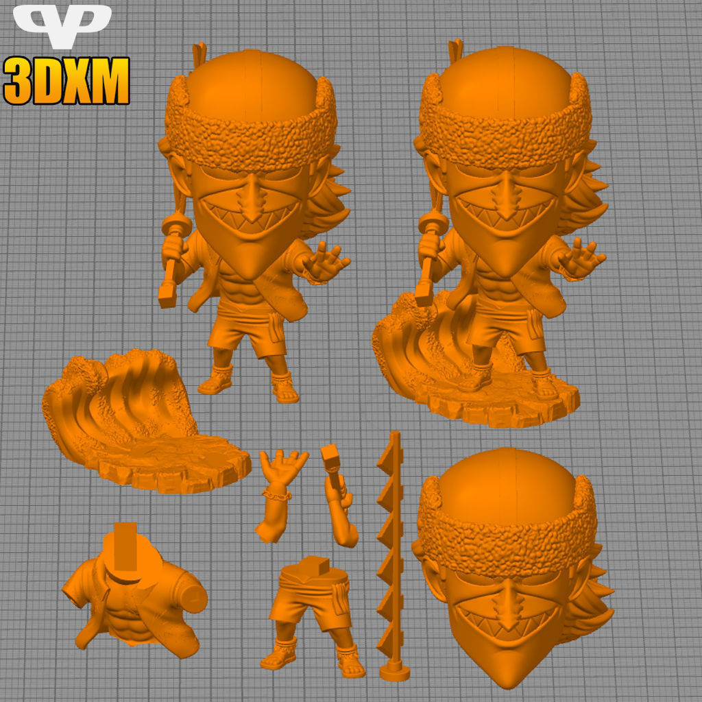 Arlong Chibi STL for 3D Printing 3DXM ChibiSTL 3D print model_2