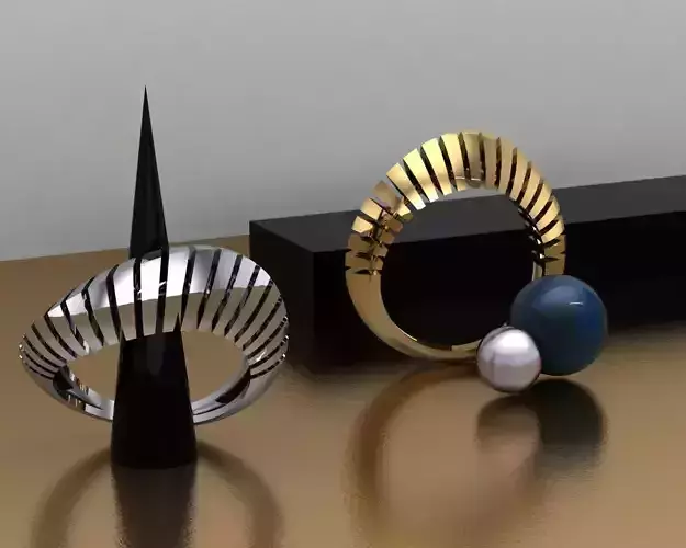  Modern Minimalist Ring with Symmetrical Cutout Design 