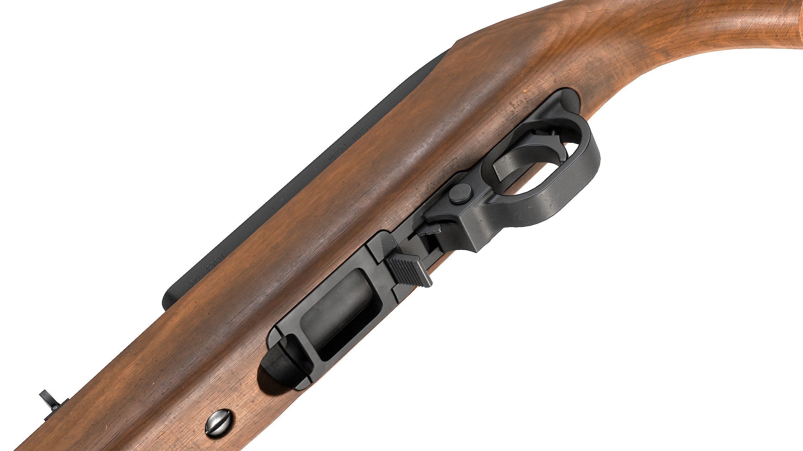 PBR Ruger 10 22 Carbine Rifle Low-poly 3D model_4