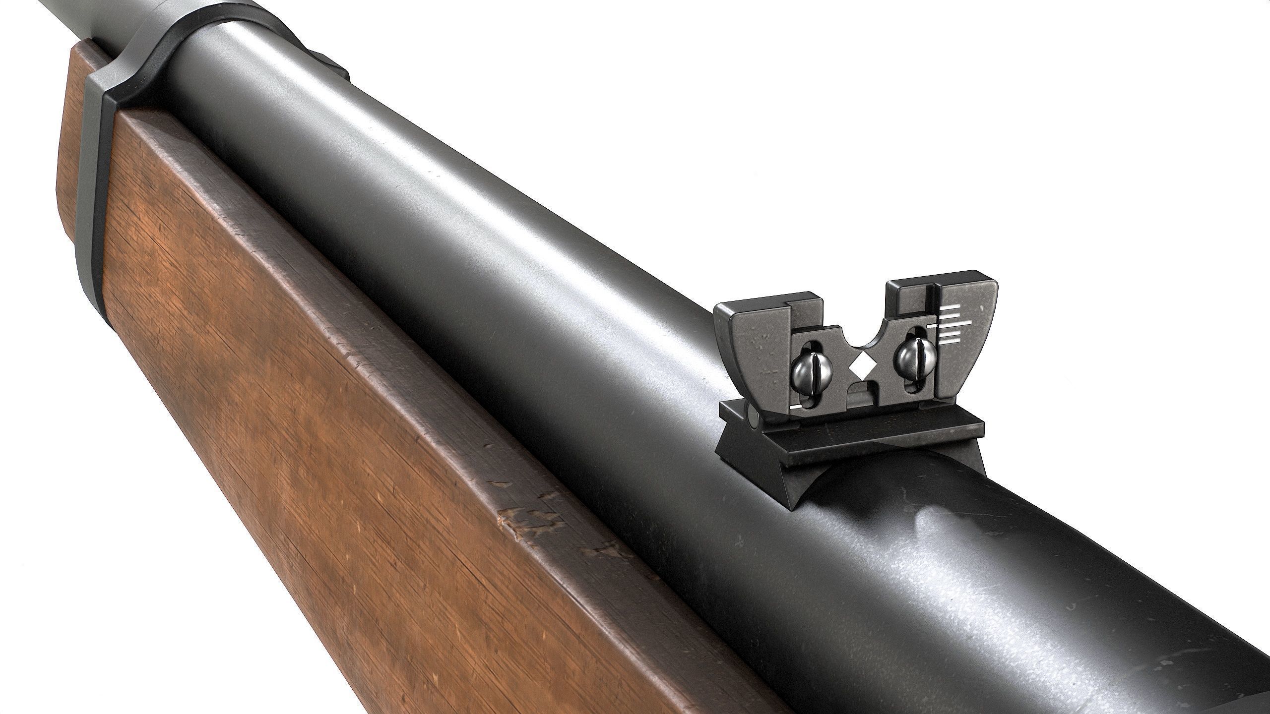 PBR Ruger 10 22 Carbine Rifle Low-poly 3D model_7