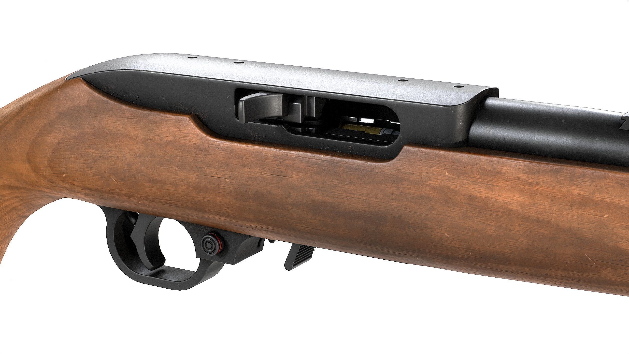 PBR Ruger 10 22 Carbine Rifle Low-poly 3D model_3