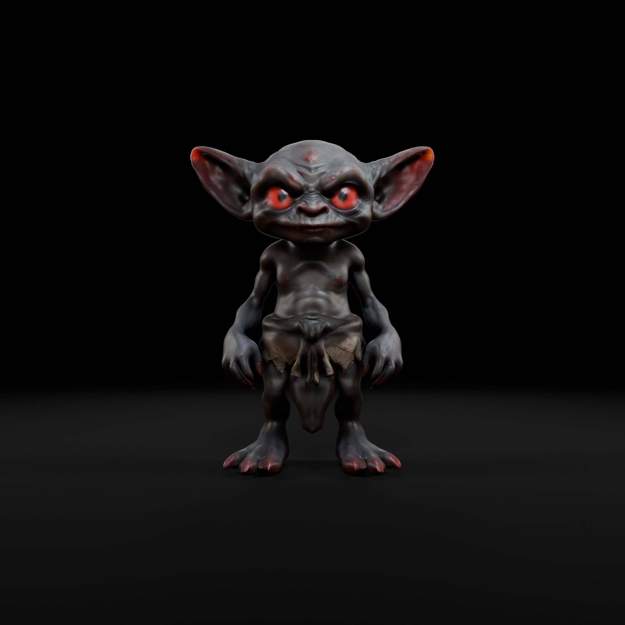 Cave Goblin 3D Model - Game Ready  Animation Friendly Low-poly 3D model_1