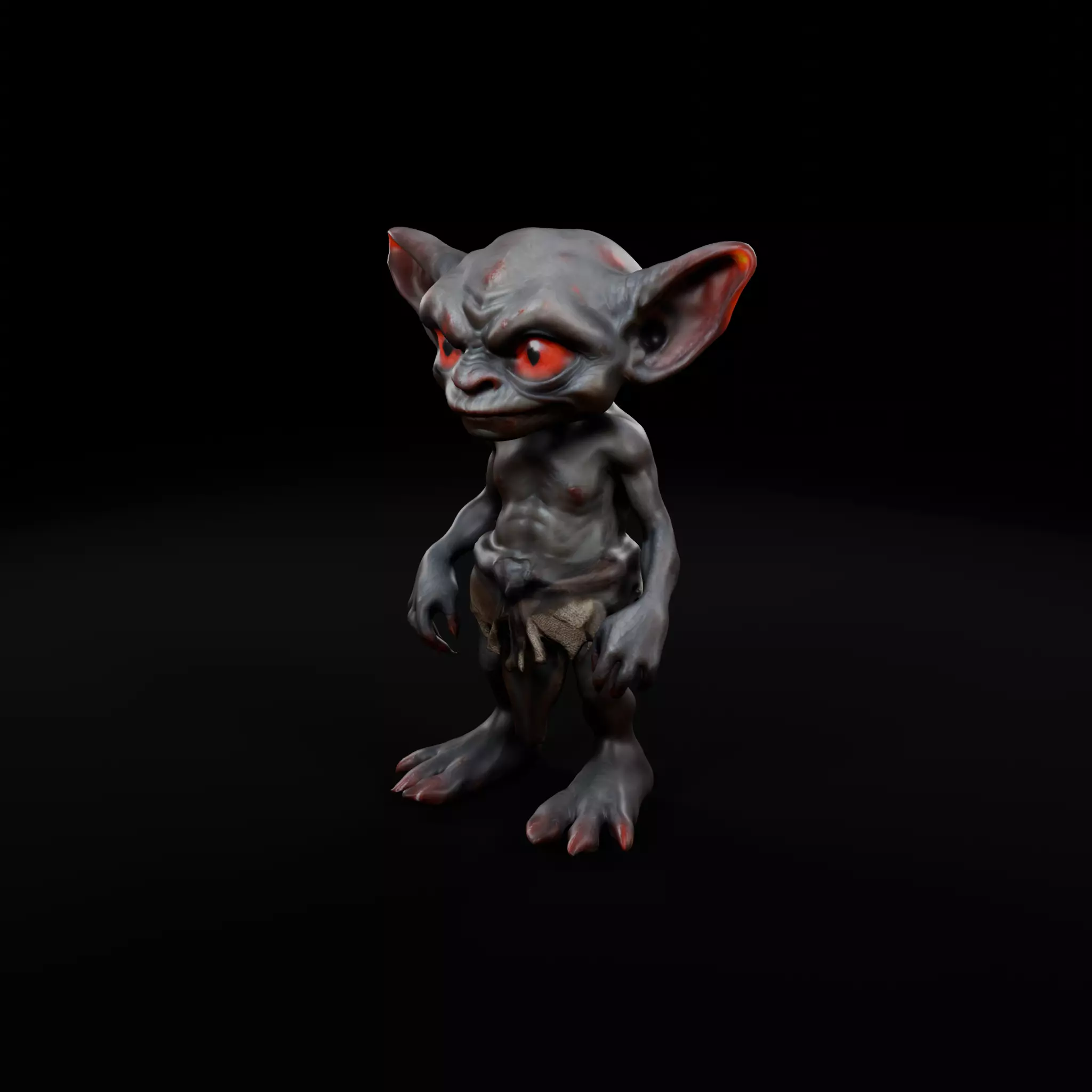 Cave Goblin 3D Model - Game Ready  Animation Friendly Low-poly 3D model_0