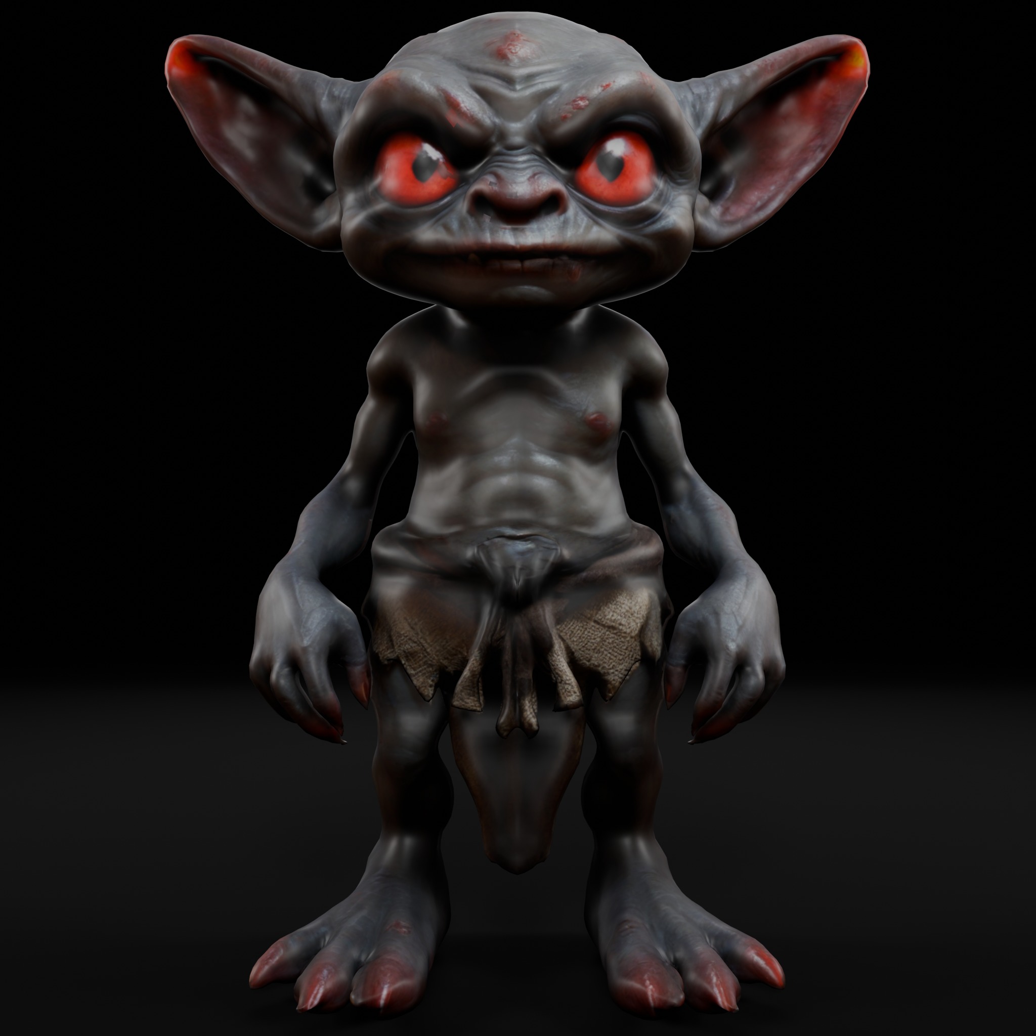 Cave Goblin 3D Model - Game Ready  Animation Friendly Low-poly 3D model_3