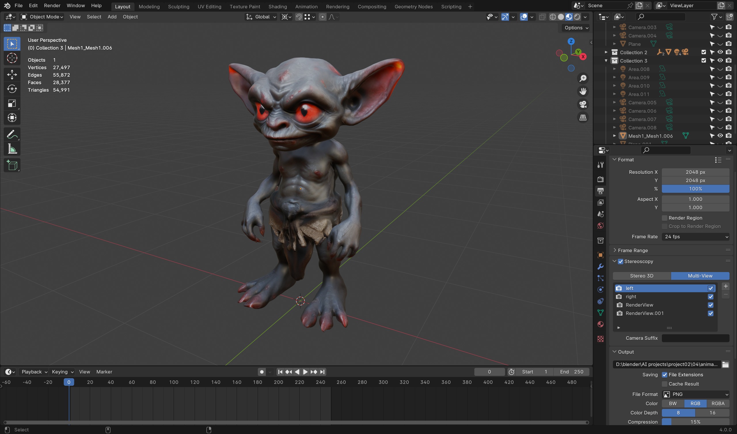 Cave Goblin 3D Model - Game Ready  Animation Friendly Low-poly 3D model_4