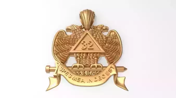 Masonic Emblem Pendant 32 Degree Mason Medallion