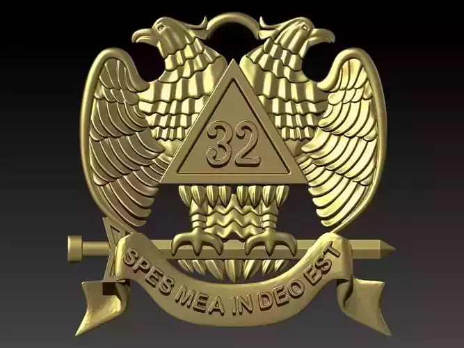 Masonic Emblem Pendant 32 Degree Mason Medallion