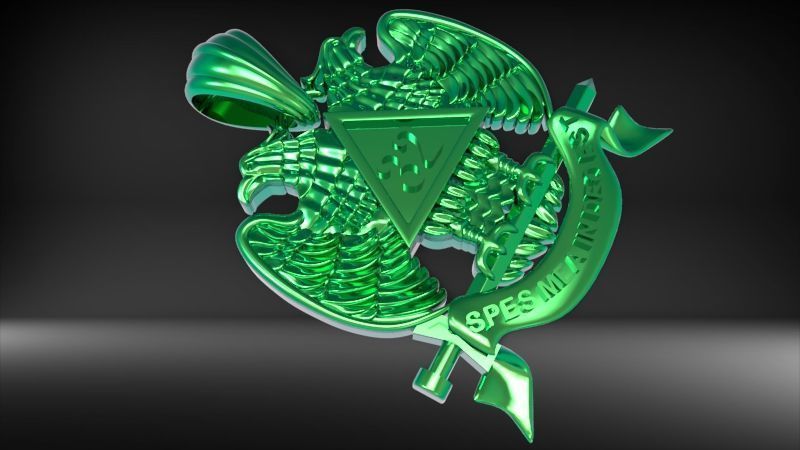 Masonic Emblem Pendant 32 Degree Mason Medallion 3D print model_20