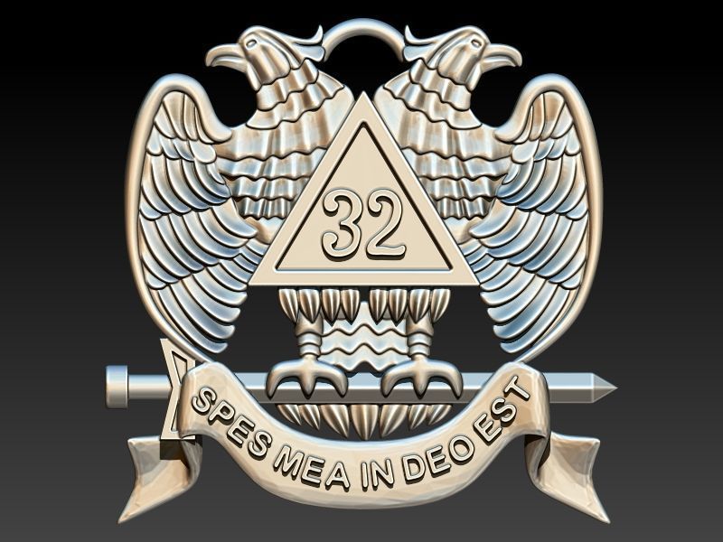 Masonic Emblem Pendant 32 Degree Mason Medallion 3D print model_1