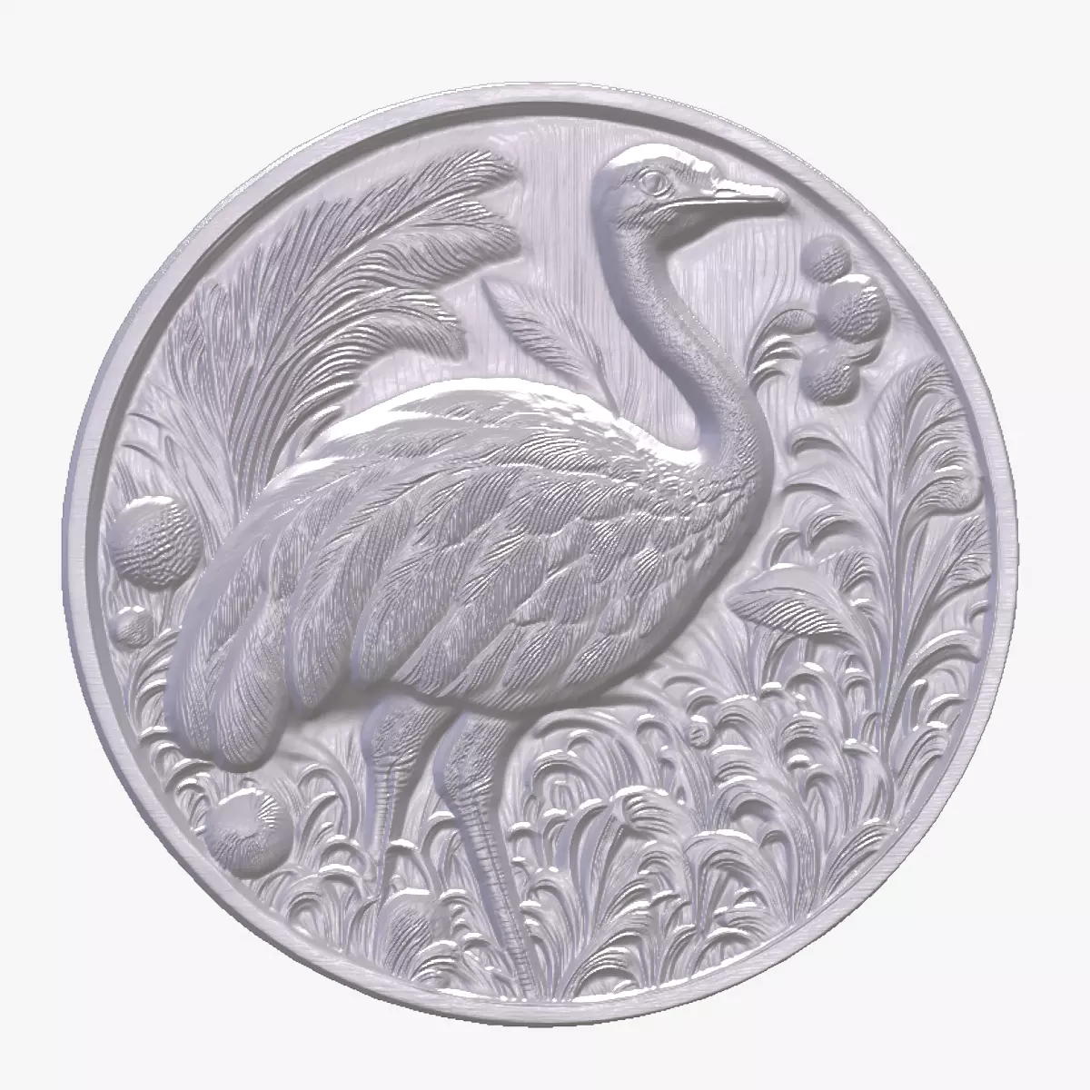 Ostrich 2 basrelief for 3D printing 3D print model