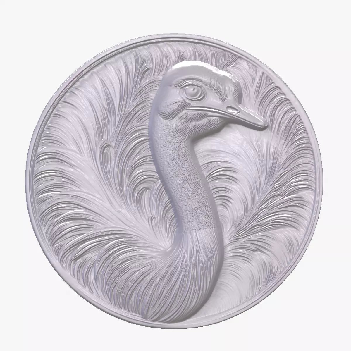 Ostrich 4 basrelief for 3D printing 3D print model_0