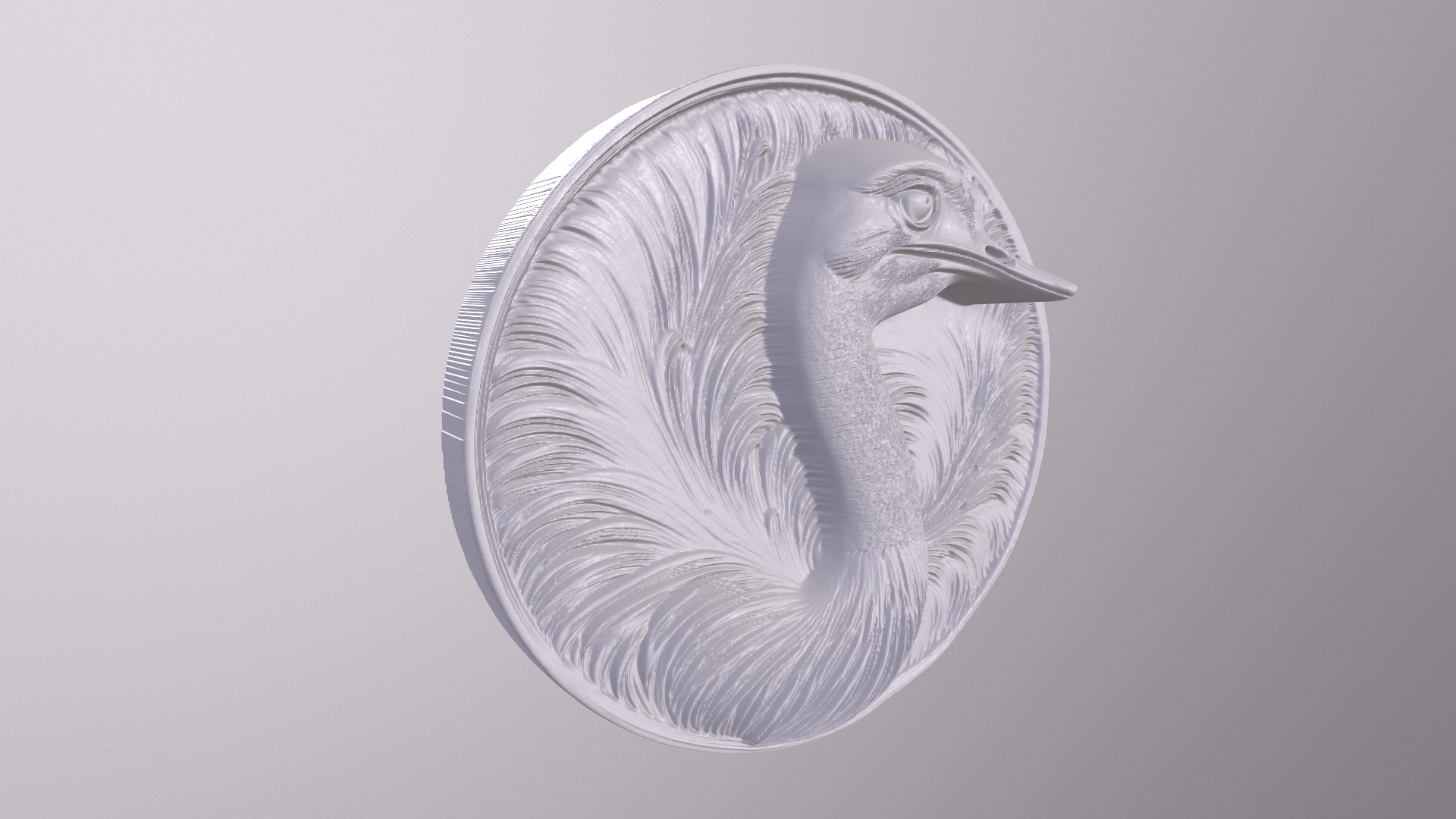 Ostrich 4 basrelief for 3D printing 3D print model_4