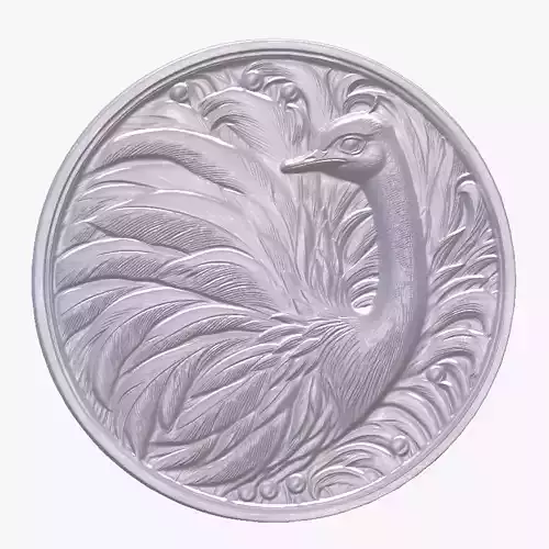 Ostrich 8 basrelief for 3D printing