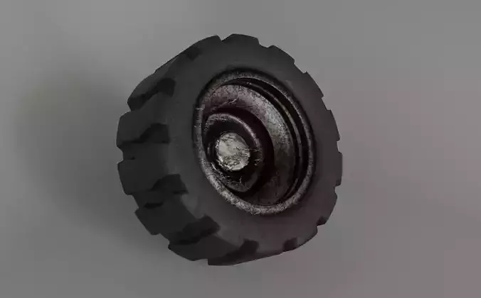 Weathered Off-road Wheel and Tire 3D Model
