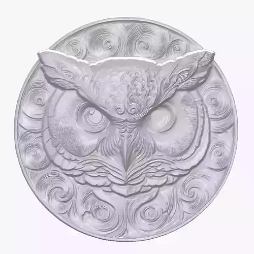 Owl 2 basrelief for 3D printing