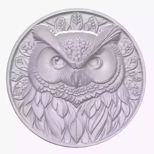 Owl 4 basrelief for 3D printing