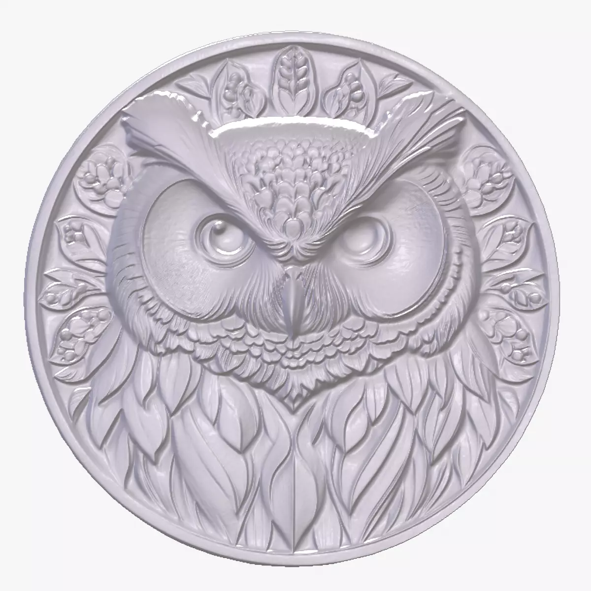 Owl 4 basrelief for 3D printing 3D print model_0