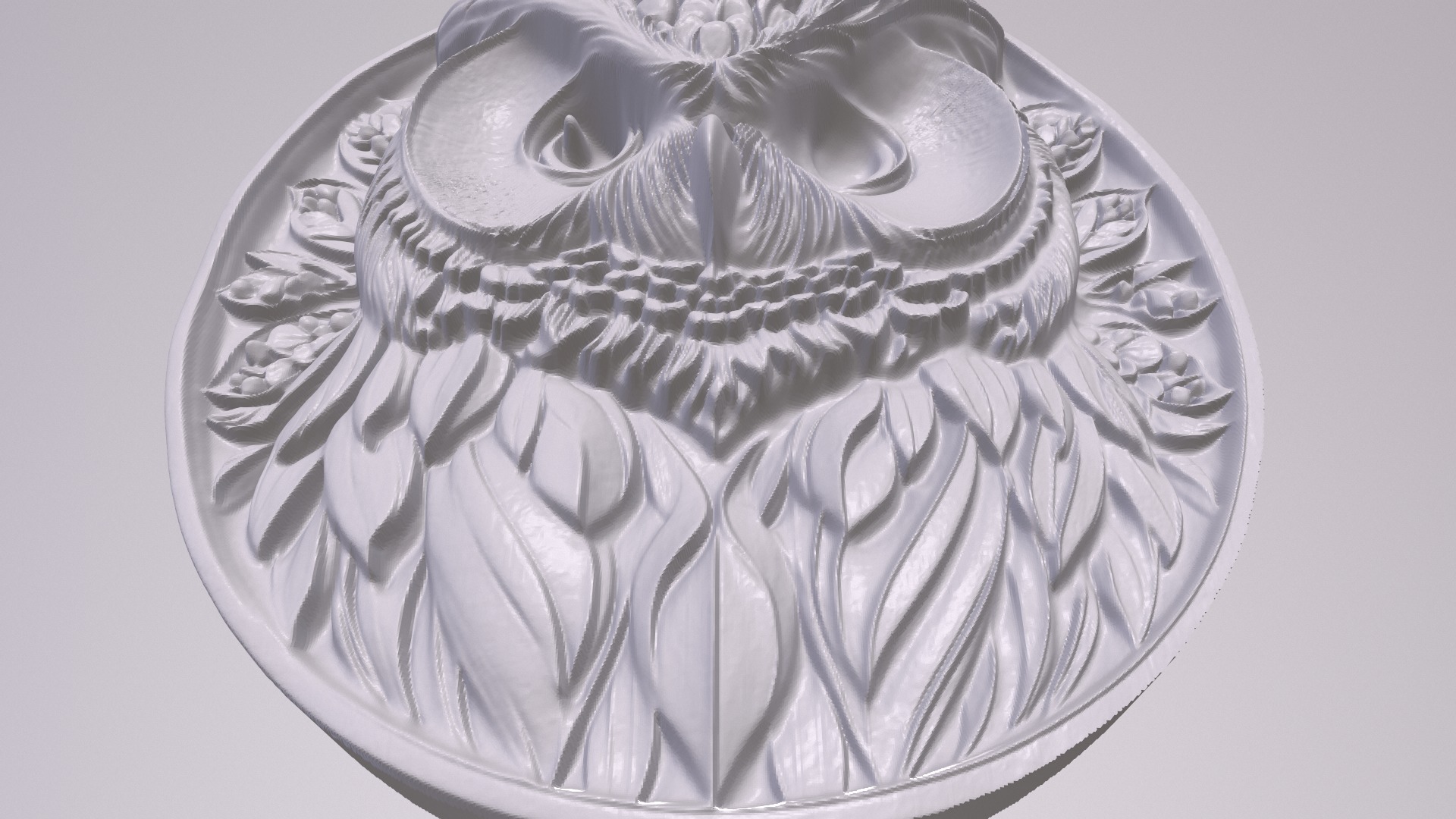 Owl 4 basrelief for 3D printing 3D print model_2