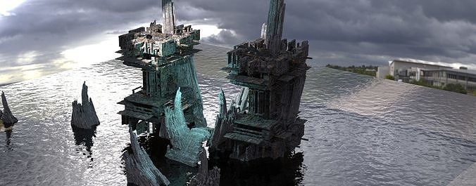 Deep space arena Towers  3D model