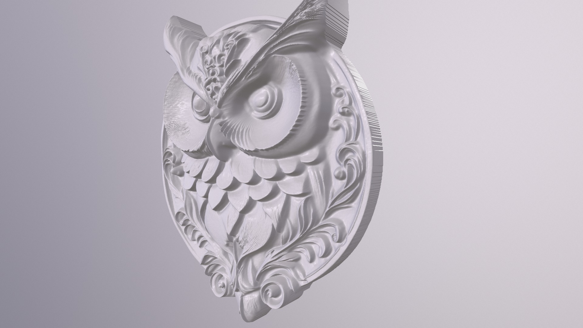 Owl 5 basrelief for 3D printing 3D print model_3