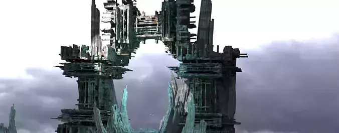 Sci fi Light gravity training arena 3 Low-poly 3D model