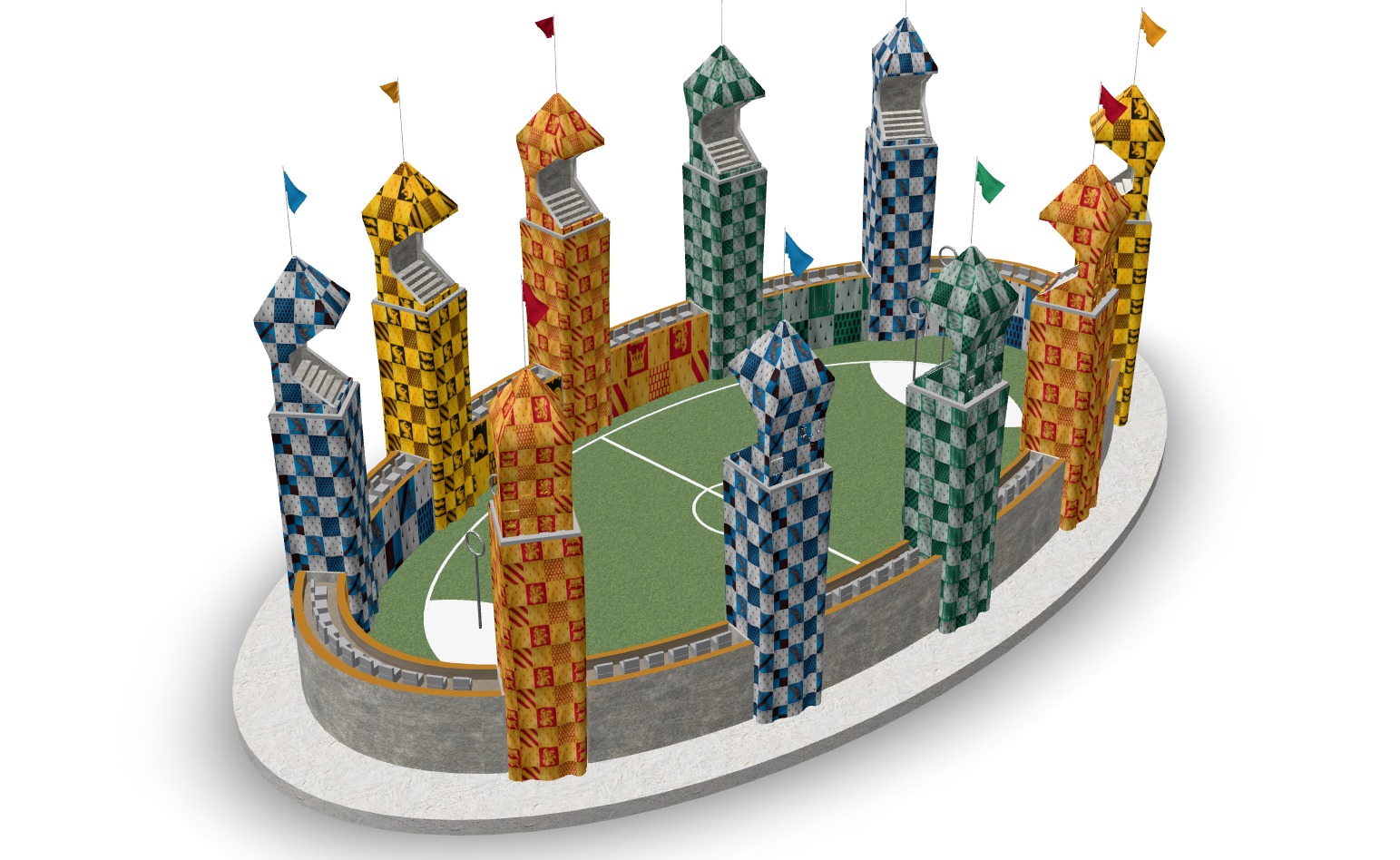Quidditch field 3D model_3