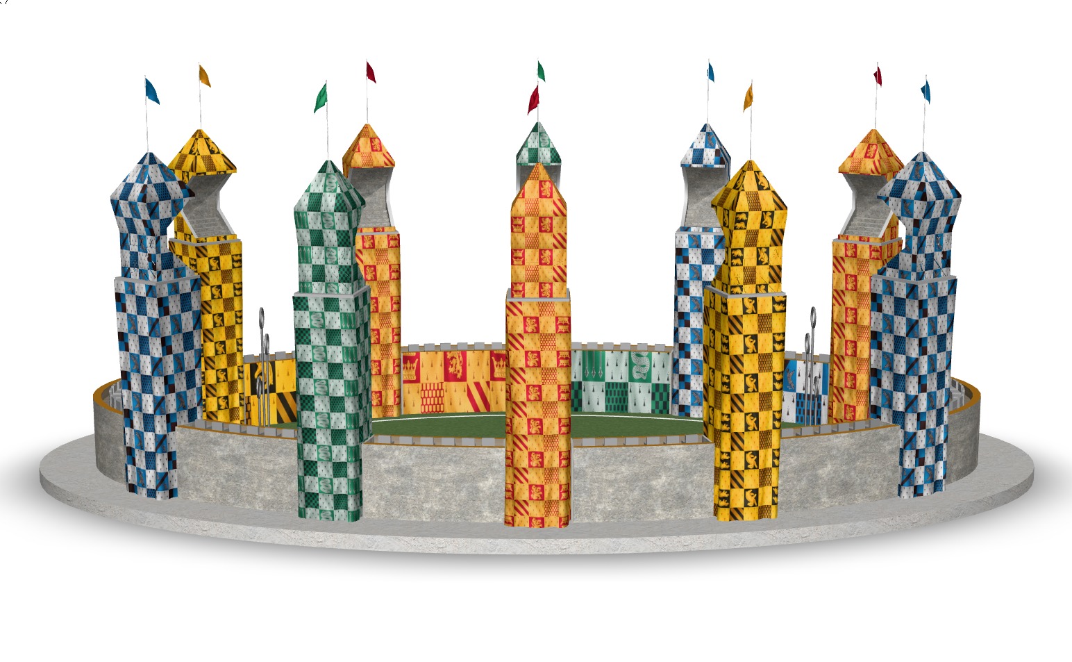 Quidditch field 3D model_5