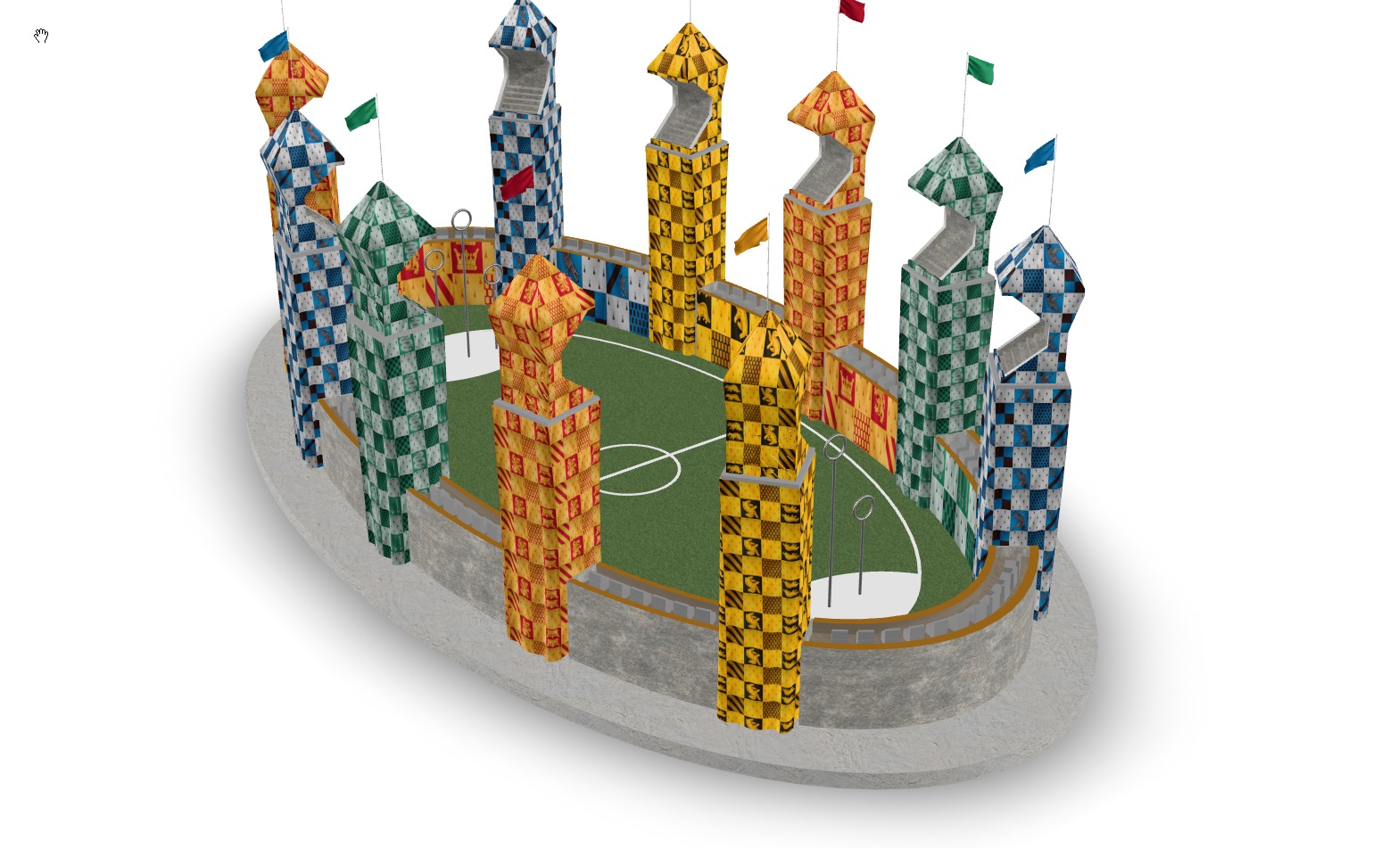 Quidditch field 3D model_4