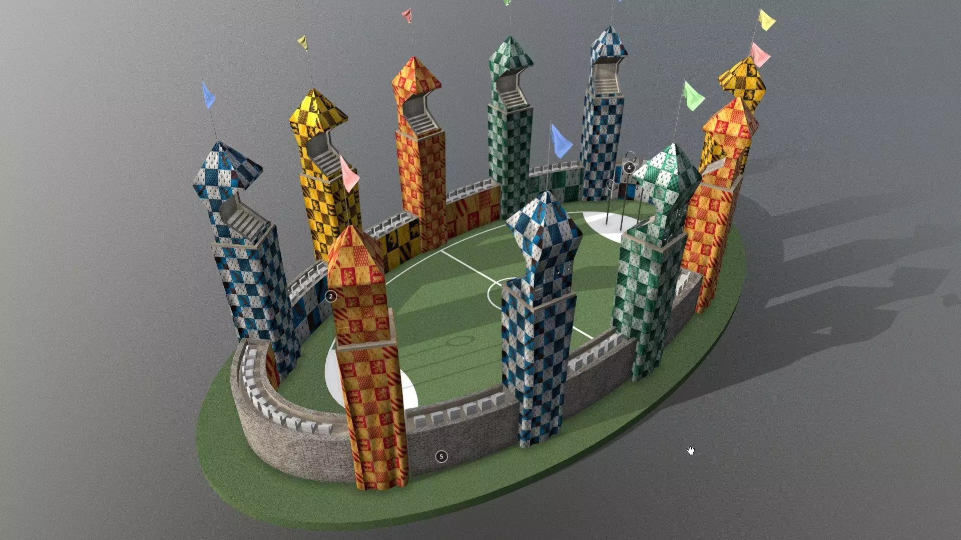 Quidditch field 3D model_0