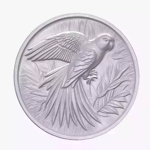 Parakeet 2 basrelief for 3D printing