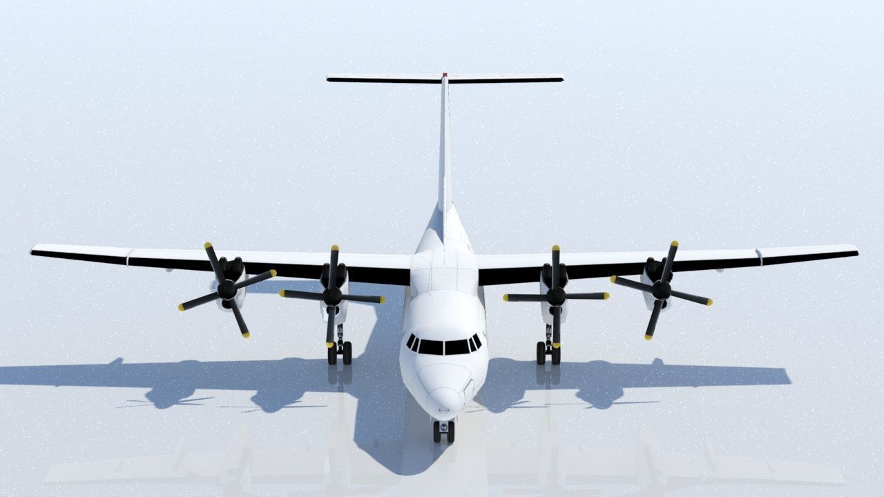 DHC-7 Dash 7 Static low poly model  Low-poly 3D model_1