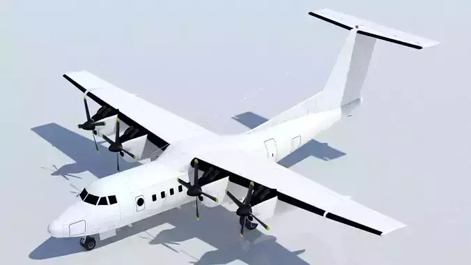 DHC-7 Dash 7 Static low poly model 