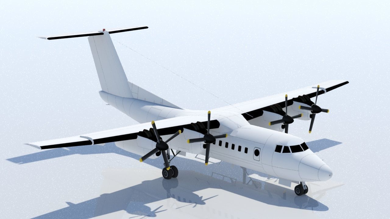 DHC-7 Dash 7 Static low poly model  Low-poly 3D model_6