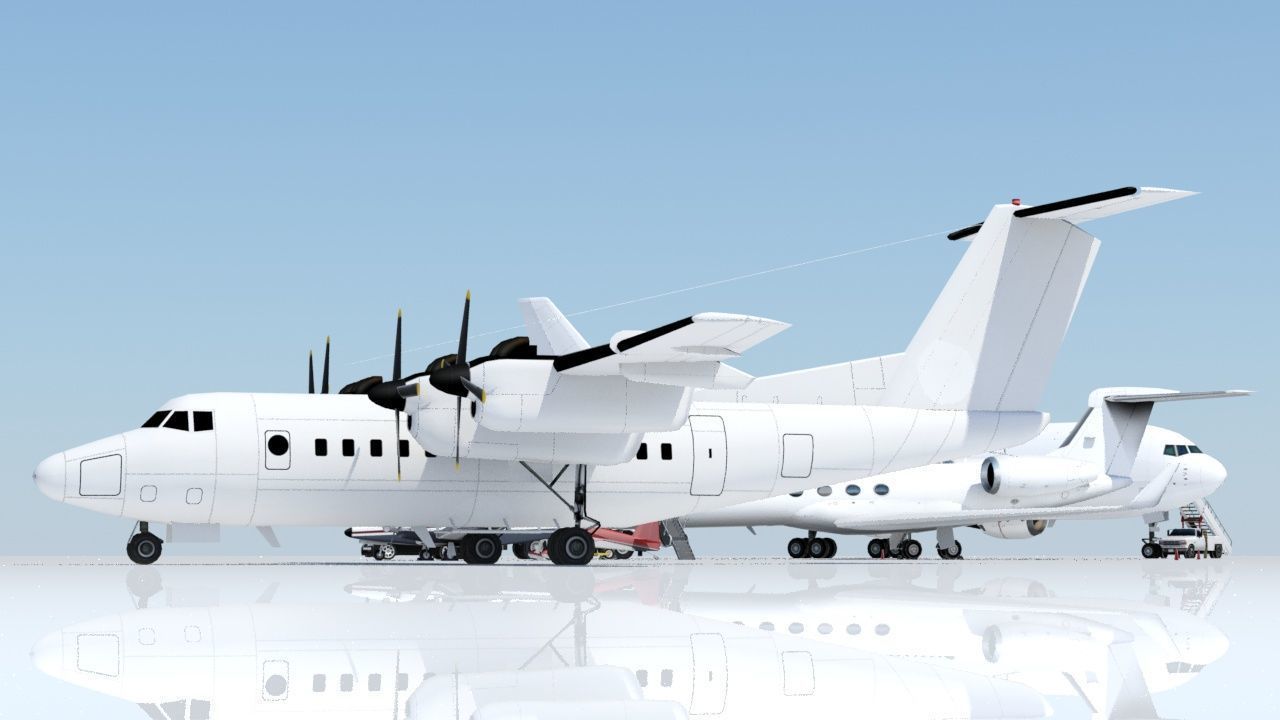 DHC-7 Dash 7 Static low poly model  Low-poly 3D model_7