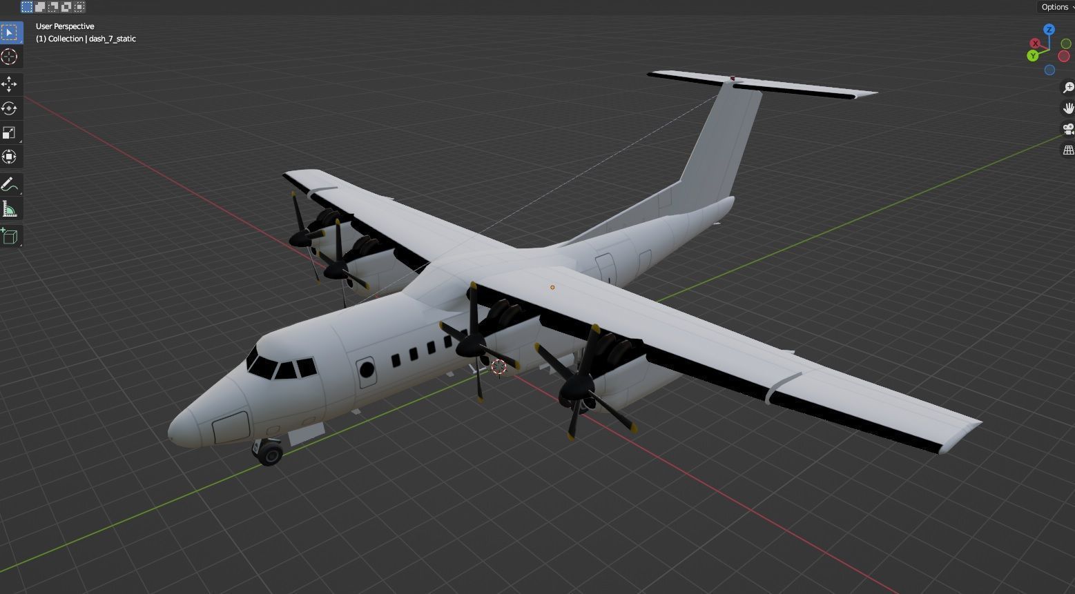 DHC-7 Dash 7 Static low poly model  Low-poly 3D model_8