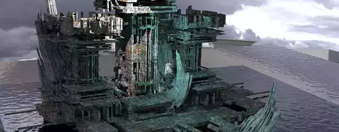 Sci fi Light gravity training arena wall 3